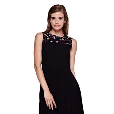 Yumi black Sequin Party Dress With Pleats